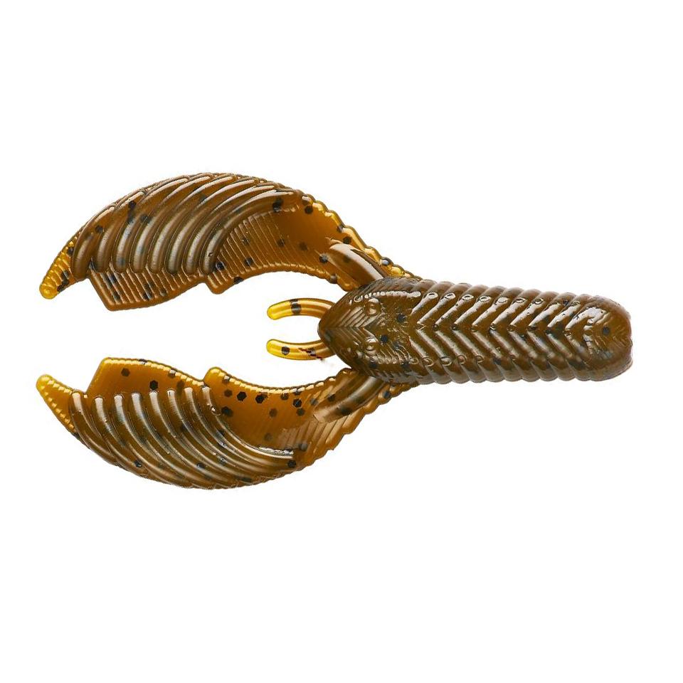 Yum Craw Chunk soft plastic fishing lure in green pumpkin color with detailed crawfish body and textured claws designed for effective fishing tackle use.