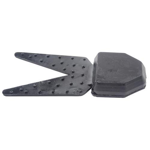 Zoom Small Salty Chunk Trailer in black soft plastic with a split tail and textured surface, designed as a fishing lure trailer for enhanced movement and attraction.