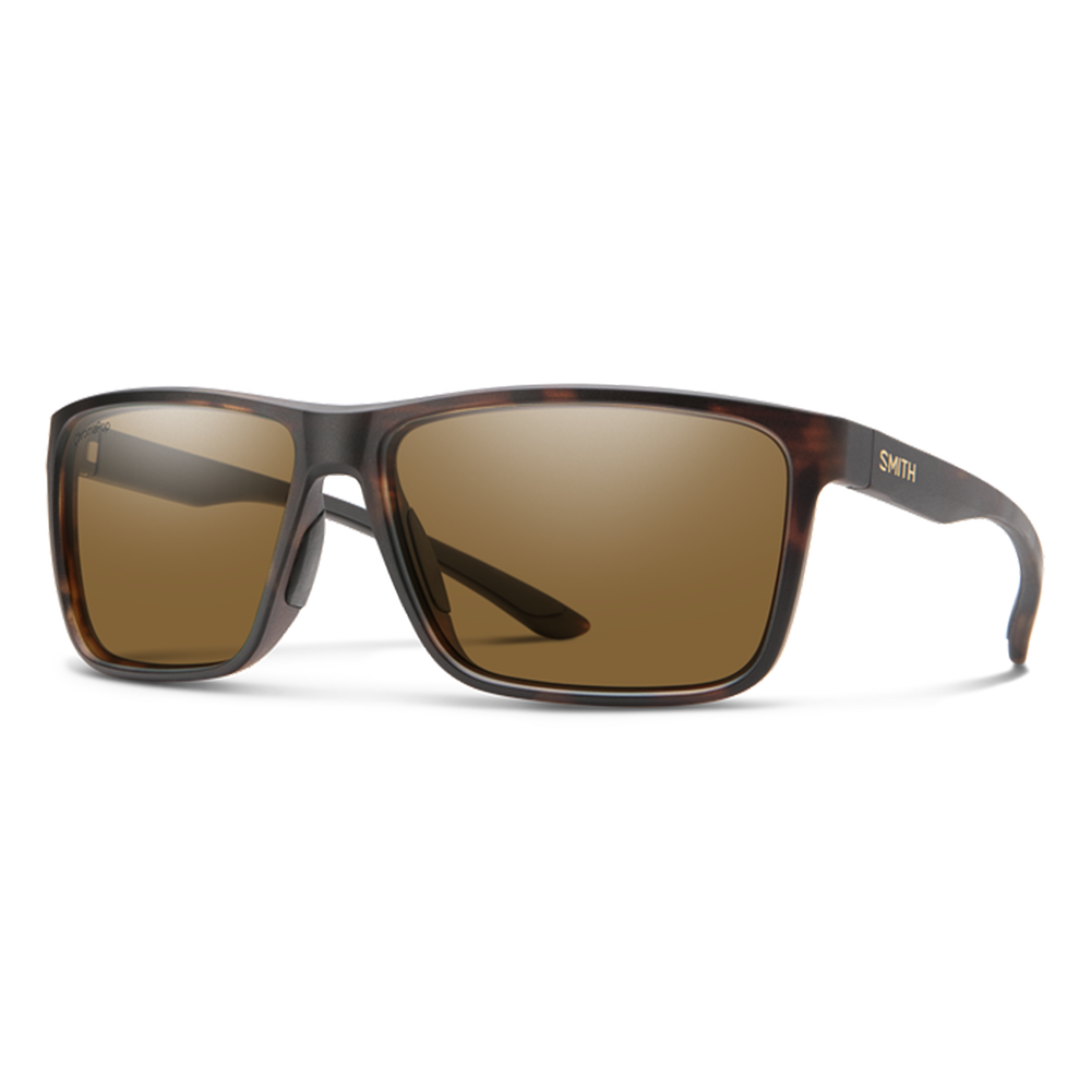 Smith Optics - Riptide sunglasses with a rectangular tortoiseshell frame and brown polarized lenses designed for fishing and outdoor activities.
