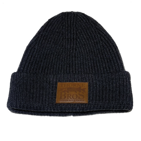 Thorne Bros Leather Patch Knit Beanie