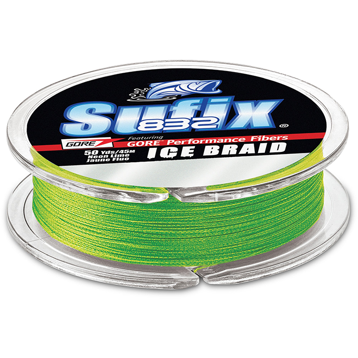 Sufix 832 Ice Braid 8 lb Neon Lime