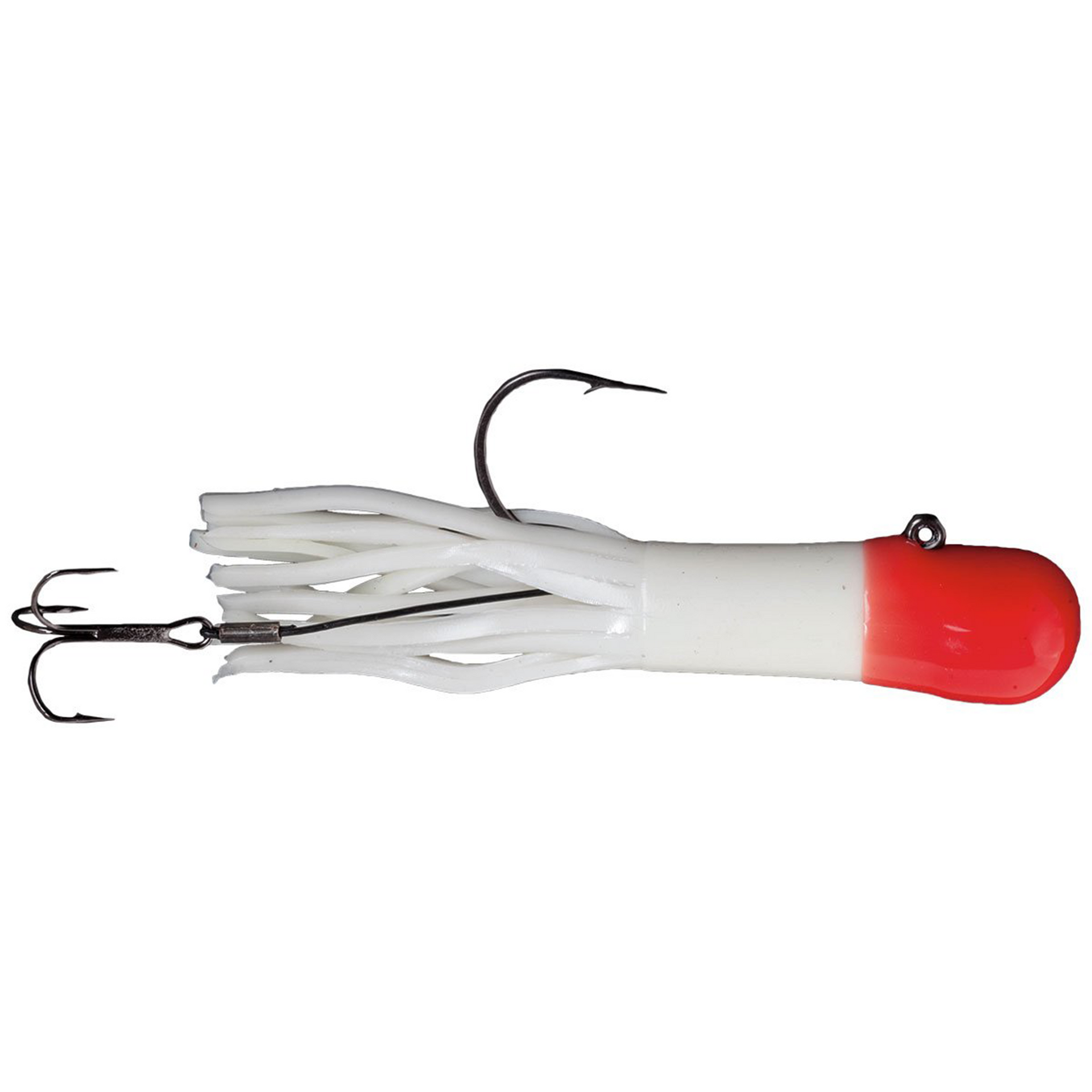 Mission Tackle Lake Trout Tube 1/2 oz / White Red Top Rigged Mission Tackle Lake Trout Tube 1/2 oz / White Red Top Rigged
