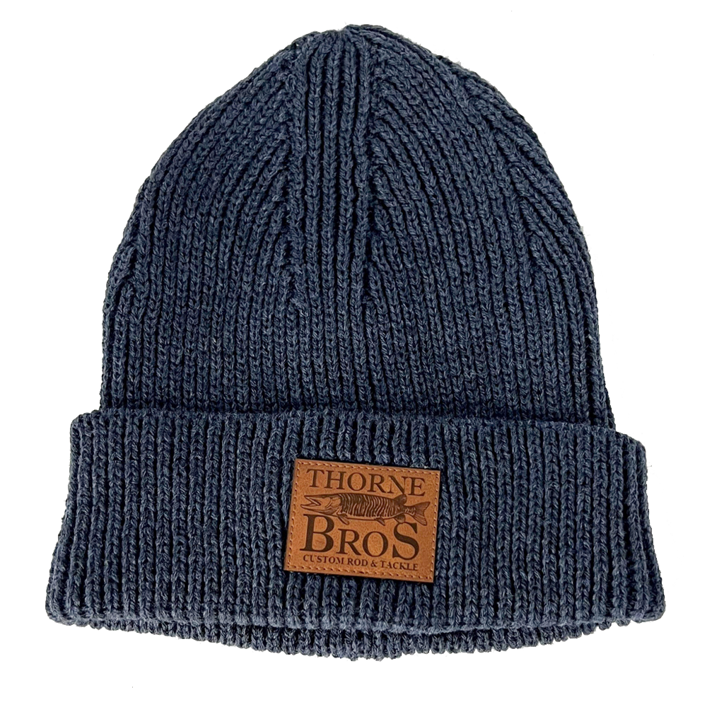 Thorne Bros Leather Patch Knit Beanie