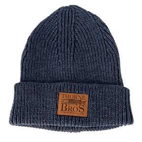 Thorne Bros Leather Patch Knit Beanie