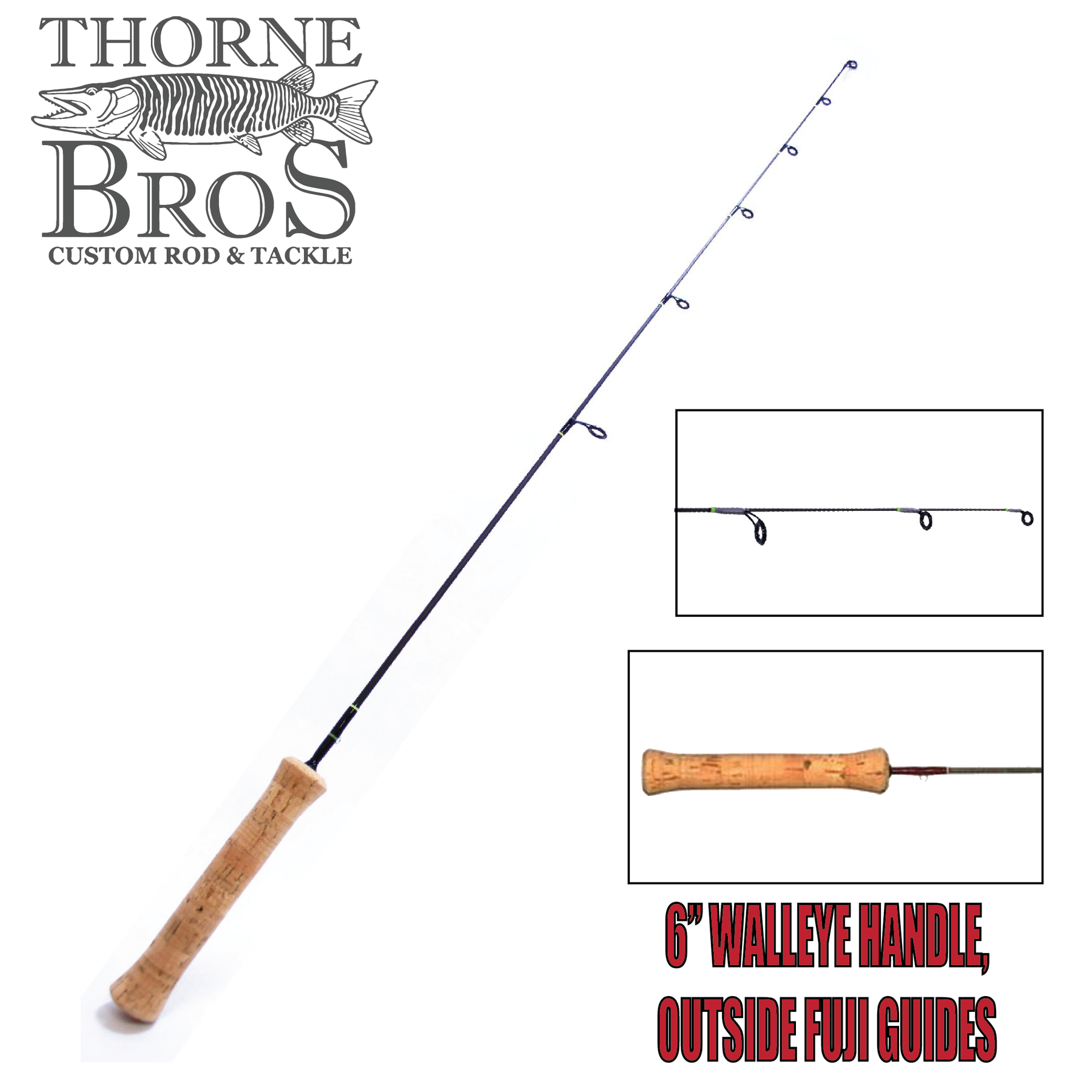 Thorne Brothers Custom Ice Rod -  Walleye Sweet Heart Options (7538532929)