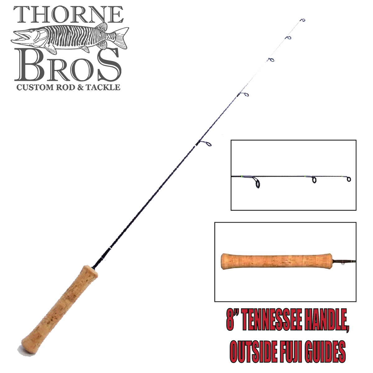 Thorne Brothers Custom Ice Rod - Walleye Medium Heavy Sweet Heart Options