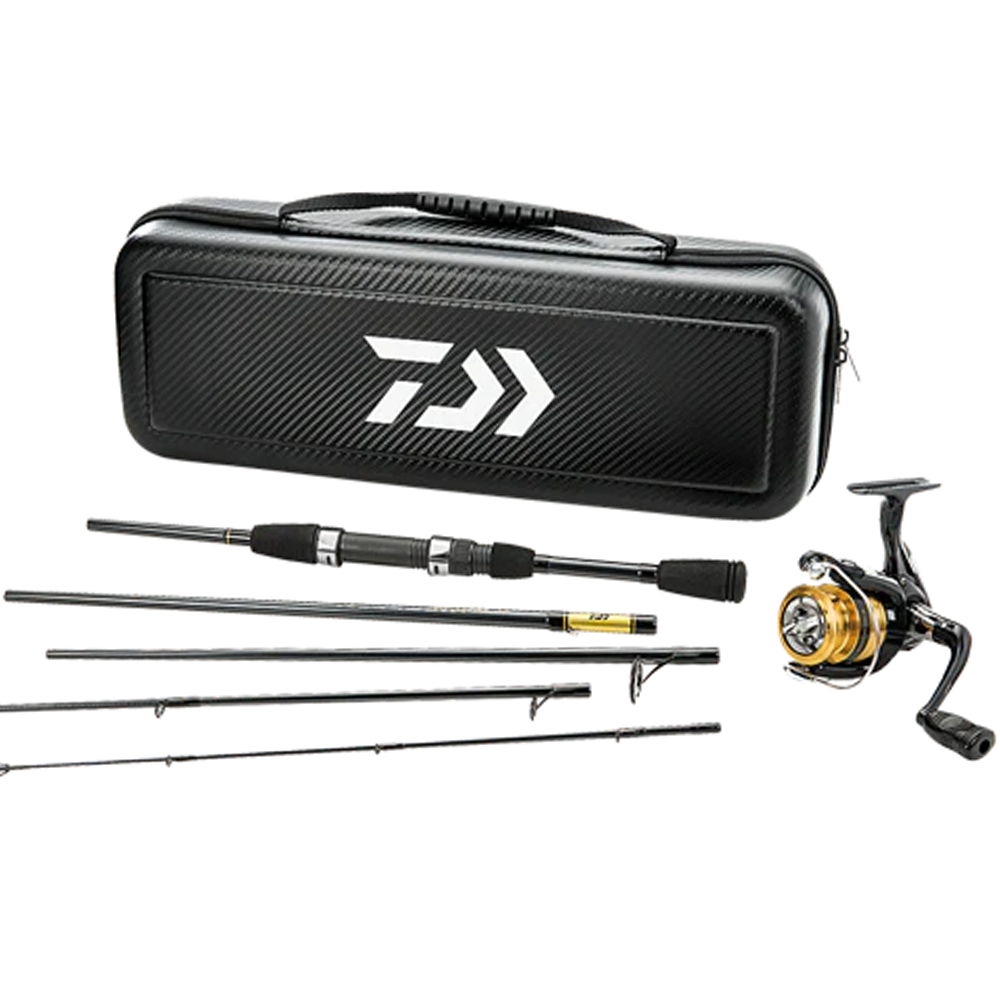 Daiwa Carbon Case Combo Travel Kit - Spinning