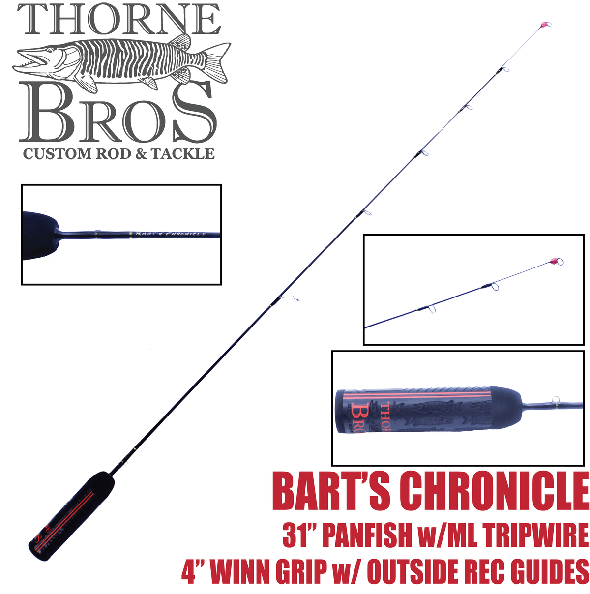 Thorne Brothers Custom Ice Rod -  Crappie Chronicles "Bart"