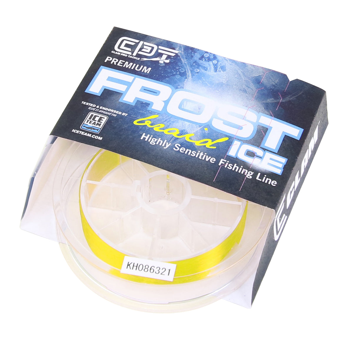 Clam Frost Ice Braid Fishing Line, Hi-Vis Yellow