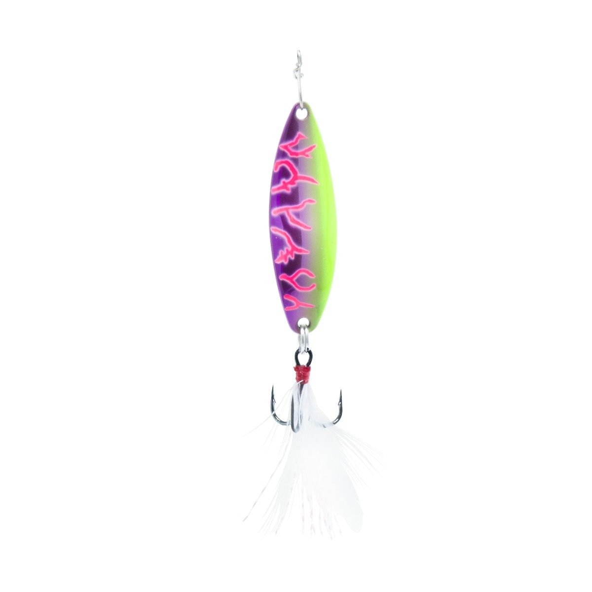 Clam Leech Flutter Spoon - Glow Pink Lightning - 1/16oz