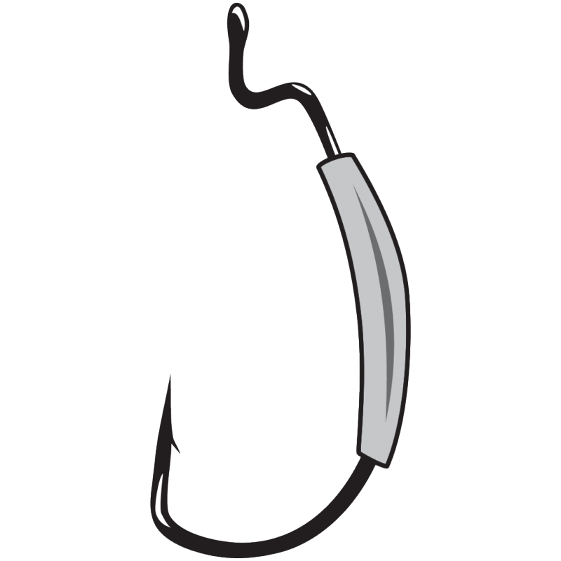 Gamakatsu 5841x Series Offset Shank EWG Worm Hooks (Black) 25